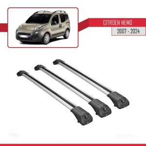 Citroen Nemo 2007 ve Sonrası ile uyumlu ACE-1 Ara Atkı Tavan Barı GRİ 3 ADET BAR thumb 3