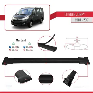 Citroen Jumpy 2007-2017 Arası ile uyumlu FLY Model Ara Atkı Tavan Barı SİYAH 4 ADET BAR thumb 4