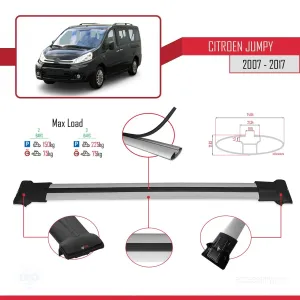 Citroen Jumpy 2007-2017 Arası ile uyumlu FLY Model Ara Atkı Tavan Barı GRİ thumb 4