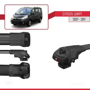 Citroen Jumpy 2007-2017 Arası ile uyumlu ACE-1 Ara Atkı Tavan Barı SİYAH 4 ADET BAR thumb 5
