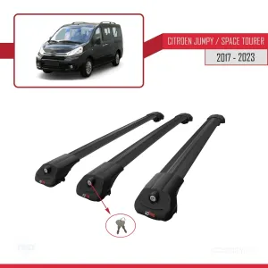 Citroen Jumpy 2007-2017 Arası ile uyumlu ACE-1 Ara Atkı Tavan Barı SİYAH 3 ADET BAR thumb 4