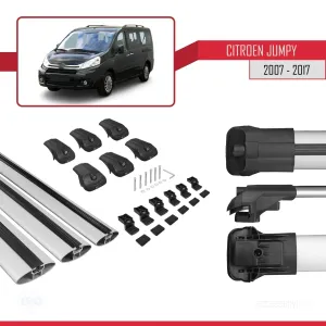 Citroen Jumpy 2007-2017 Arası ile uyumlu ACE-1 Ara Atkı Tavan Barı GRİ 3 ADET BAR thumb 5