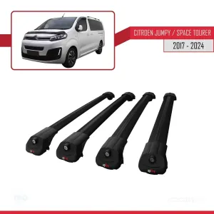 Citroen Jumpy - Space Tourer 2017 ve Sonrası ile uyumlu ACE-1 Ara Atkı Tavan Barı SİYAH 4 ADET BAR thumb 4