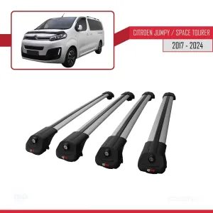 Citroen Jumpy - Space Tourer 2017 ve Sonrası ile uyumlu ACE-1 Ara Atkı Tavan Barı GRİ 4 ADET BAR thumb 4