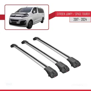 Citroen Jumpy - Space Tourer 2017 ve Sonrası ile uyumlu ACE-1 Ara Atkı Tavan Barı GRİ 3 ADET BAR thumb 3