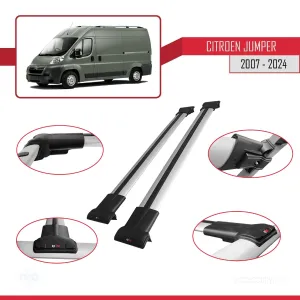 Citroen Jumper 2007 ve Sonrası ile Uyumlu FLY Model Ara Atkı Tavan Barı GRİ thumb 4