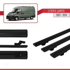 Citroen Jumper 2007 ve Sonrası ile uyumlu Basic Model Ara Atkı Tavan Barı SİYAH 3 ADET thumb 5