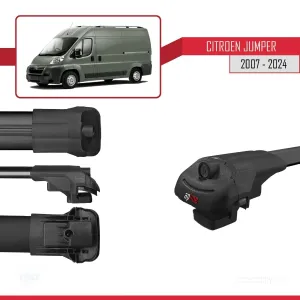 Citroen Jumper 2007 ve Sonrası ile uyumlu ACE-1 Ara Atkı Tavan Barı SİYAH 4 ADET BAR thumb 5
