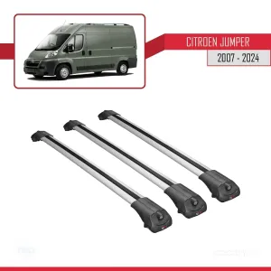 Citroen Jumper 2007 ve Sonrası ile uyumlu ACE-1 Ara Atkı Tavan Barı GRİ 3 ADET BAR thumb 3