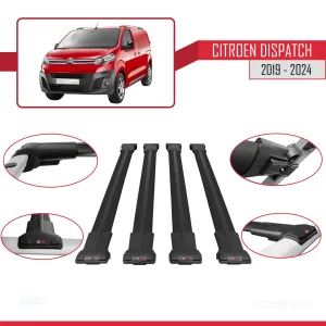 Citroen Dispatch 2019 ve Sonrası ile uyumlu FLY Model Ara Atkı Tavan Barı SİYAH 4 ADET thumb 5