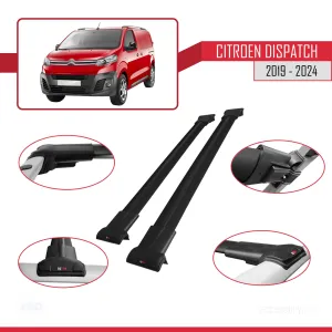 Citroen Dispatch 2019 ve Sonrası ile uyumlu FLY Model Ara Atkı Tavan Barı SİYAH thumb 4