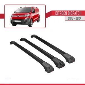 Citroen Dispatch 2019 ve Sonrası ile uyumlu ACE-1 Ara Atkı Tavan Barı SİYAH 3 ADET BAR thumb 3