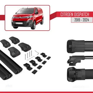 Citroen Dispatch 2019 ve Sonrası ile uyumlu ACE-1 Ara Atkı Tavan Barı SİYAH thumb 5