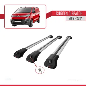 Citroen Dispatch 2019 ve Sonrası ile uyumlu ACE-1 Ara Atkı Tavan Barı GRİ 3 ADET BAR thumb 4