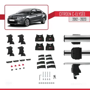 Citroen C-Elysee 2012-2023 Arası ile uyumlu ACE-4 Ara Atkı Tavan Barı GRİ thumb 4