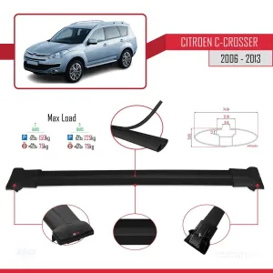 Citroen C-Crosser 2006-2013 Arası ile uyumlu FLY Model Ara Atkı Tavan Barı SİYAH thumb 4