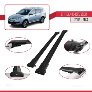 Citroen C-Crosser 2006-2013 Arası ile uyumlu FLY Model Ara Atkı Tavan Barı SİYAH thumb 5
