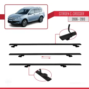Citroen C-Crosser 2006-2013 Arası ile uyumlu Basic Model Ara Atkı Tavan Barı SİYAH 3 ADET thumb 5