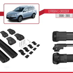Citroen C-Crosser 2006-2013 Arası ile uyumlu ACE-1 Ara Atkı Tavan Barı SİYAH thumb 5