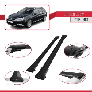 Citroen C5 SW 2008-2018 Arası ile Uyumlu FLY Model Ara Atkı Tavan Barı SİYAH thumb 5