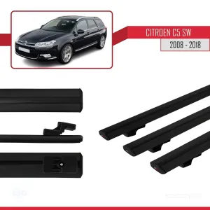 Citroen C5 SW 2008-2018 Arası ile uyumlu Basic Model Ara Atkı Tavan Barı SİYAH 3 ADET thumb 3
