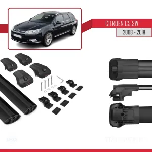 Citroen C5 SW 2008-2018 Arası ile uyumlu ACE-1 Ara Atkı Tavan Barı SİYAH thumb 5