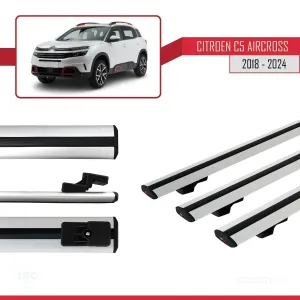 Citroen C5 Aircross 2018 ve Sonrası ile uyumlu Basic Model Ara Atkı Tavan Barı GRİ 3 ADET thumb 5