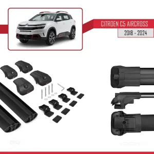 Citroen C5 Aircross 2018 ve Sonrası ile uyumlu ACE-1 Ara Atkı Tavan Barı SİYAH thumb 5