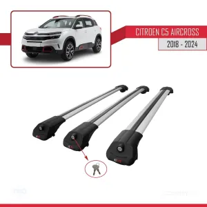 Citroen C5 Aircross 2018 ve Sonrası ile uyumlu ACE-1 Ara Atkı Tavan Barı GRİ 3 ADET BAR thumb 5
