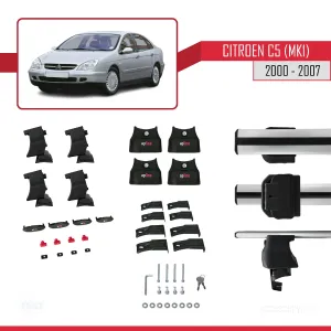 Citroen C5 (Mk1) 2000-2007 Arası ile uyumlu ACE-4 Ara Atkı Tavan Barı GRİ thumb 4