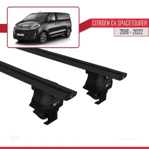 Citroen C4 Spacetourer (MK2) 2018-2022 Arası ile uyumlu ACE-4 Ara Atkı Tavan Barı SİYAH thumb 4