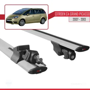 Citroen C4 Grand Picasso 2007-2013 Arası ile uyumlu HOOK Model Anahtar Kilitli Ara Atkı Tavan Barı GRİ thumb 5