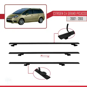 Citroen C4 Grand Picasso 2007-2013 Arası ile uyumlu Basic Model Ara Atkı Tavan Barı SİYAH 3 ADET thumb 5