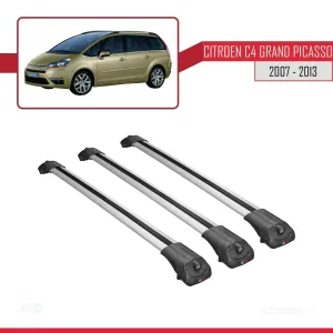 Citroen C4 Grand Picasso 2007-2013 Arası ile uyumlu ACE-1 Ara Atkı Tavan Barı GRİ 3 ADET BAR thumb 3
