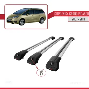 Citroen C4 Grand Picasso 2007-2013 Arası ile uyumlu ACE-1 Ara Atkı Tavan Barı GRİ 3 ADET BAR thumb 4