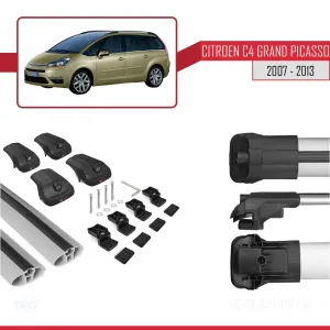 Citroen C4 Grand Picasso 2007-2013 Arası ile uyumlu ACE-1 Ara Atkı Tavan Barı GRİ thumb 5