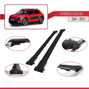 Citroen C4 Cactus 2014 ve Sonrası ile Uyumlu FLY Model Ara Atkı Tavan Barı SİYAH thumb 4