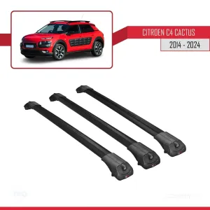 Citroen C4 Cactus 2014 ve Sonrası ile uyumlu ACE-1 Ara Atkı Tavan Barı SİYAH 3 ADET BAR thumb 3