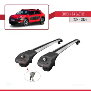 Citroen C4 Cactus 2014 ve Sonrası ile uyumlu ACE-1 Ara Atkı Tavan Barı GRİ thumb 4