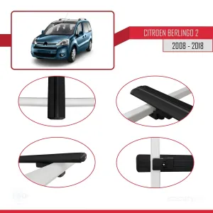Citroen Berlingo 2008-2018 Arası ile uyumlu Basic Model Ara Atkı Tavan Barı SİYAH 3 ADET thumb 4