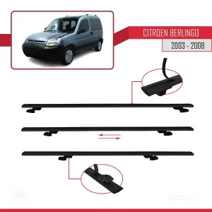 Citroen Berlingo 2003-2008 Arası ile uyumlu Basic Model Ara Atkı Tavan Barı SİYAH 3 ADET thumb 5