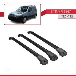 Citroen Berlingo 2003-2008 Arası ile uyumlu ACE-1 Ara Atkı Tavan Barı SİYAH 3 ADET BAR thumb 3