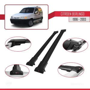 Citroen Berlingo 1996-2003 Arası ile uyumlu FLY Model Ara Atkı Tavan Barı SİYAH thumb 5