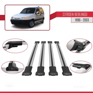 Citroen Berlingo 1996-2003 Arası ile uyumlu FLY Model Ara Atkı Tavan Barı GRİ 4 ADET BAR thumb 5