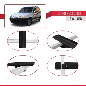 Citroen Berlingo 1996-2003 Arası ile uyumlu Basic Model Ara Atkı Tavan Barı SİYAH 3 ADET thumb 4