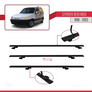 Citroen Berlingo 1996-2003 Arası ile uyumlu Basic Model Ara Atkı Tavan Barı SİYAH 3 ADET thumb 5