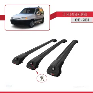 Citroen Berlingo 1996-2003 Arası ile uyumlu ACE-1 Ara Atkı Tavan Barı SİYAH 3 ADET BAR thumb 4