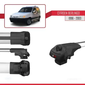 Citroen Berlingo 1996-2003 Arası ile uyumlu ACE-1 Ara Atkı Tavan Barı GRİ 4 ADET BAR thumb 5