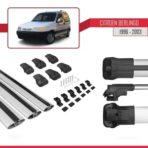 Citroen Berlingo 1996-2003 Arası ile uyumlu ACE-1 Ara Atkı Tavan Barı GRİ 3 ADET BAR thumb 5