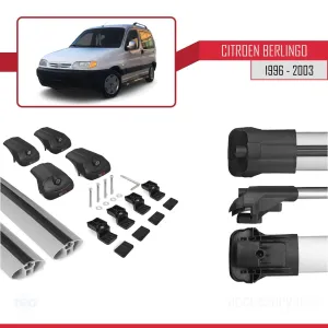 Citroen Berlingo 1996-2003 Arası ile uyumlu ACE-1 Ara Atkı Tavan Barı GRİ thumb 5